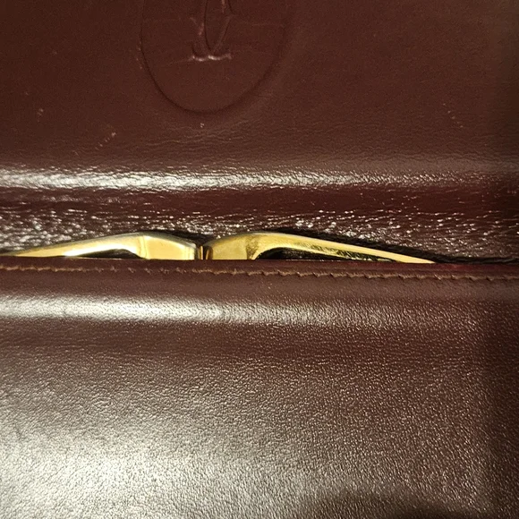 Vintage Cartier Signature Trifold Kisslock Checkbook Holder Wallet - Picture 10 of 12